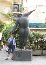 Sylvia by sculpture inVenice